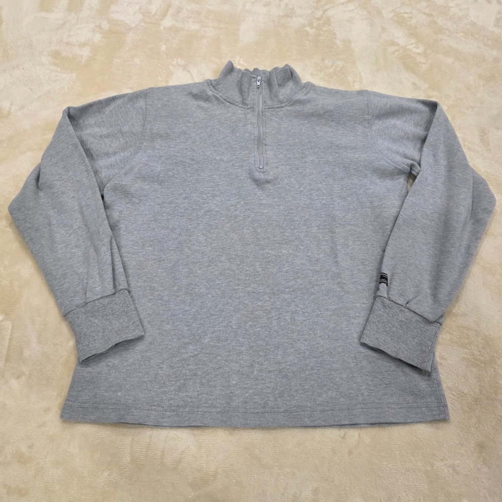 Vintage Levi's 1/4 Zip Sweatshirt Gray Mock Neck Pullover Saipan Made 90s Large